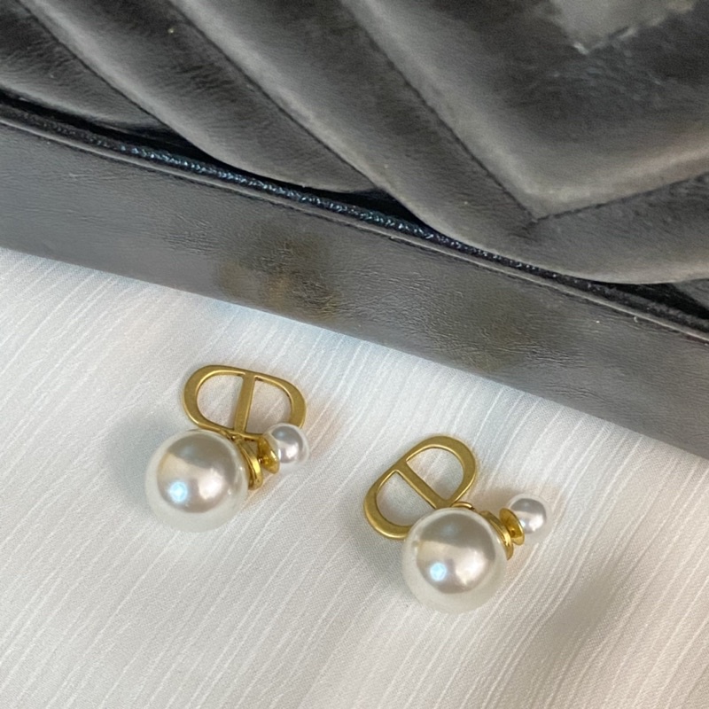 Khuyên tai Bông tai nữ ngọc trai nhân tạo thương hiệu cao cấp Dior Emlux Jewelry Store