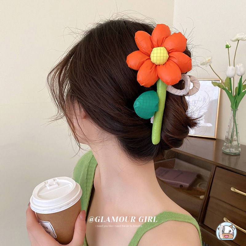 Kẹp Tóc Vải Họa Tiết Hoạt Hình Ba Chiều Phong Cách Hàn Quốc Dễ Thương Dành Cho Nữ