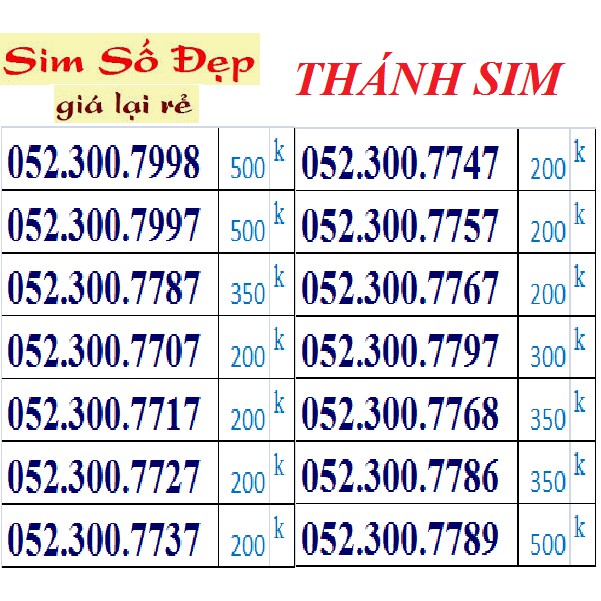 H30.4. <<BÁN LẺ RẺ HƠN BÁN BUÔN>> THÁNH SIM SỐ ĐẸP 05