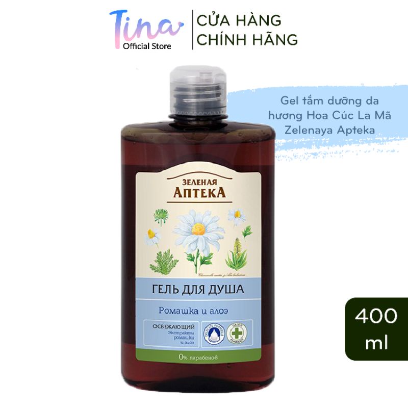 Gel Tắm Dưỡng Da Zelenaya Apteka Chiết Xuất Hoa Cúc La Mã 400ml - BioTopcare Official - TN118