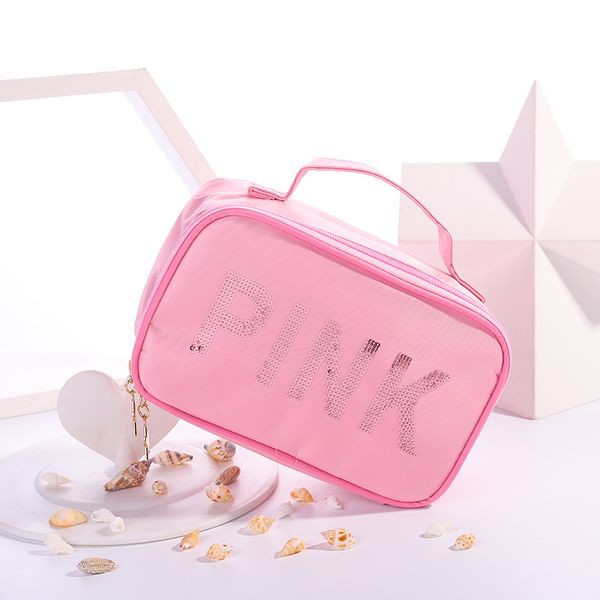 Túi Pink đựng mỹ phẩm du lịch, đồ trang điểm tiện ích chống thấm nước đẹp và thời trang - LANA QUEEN