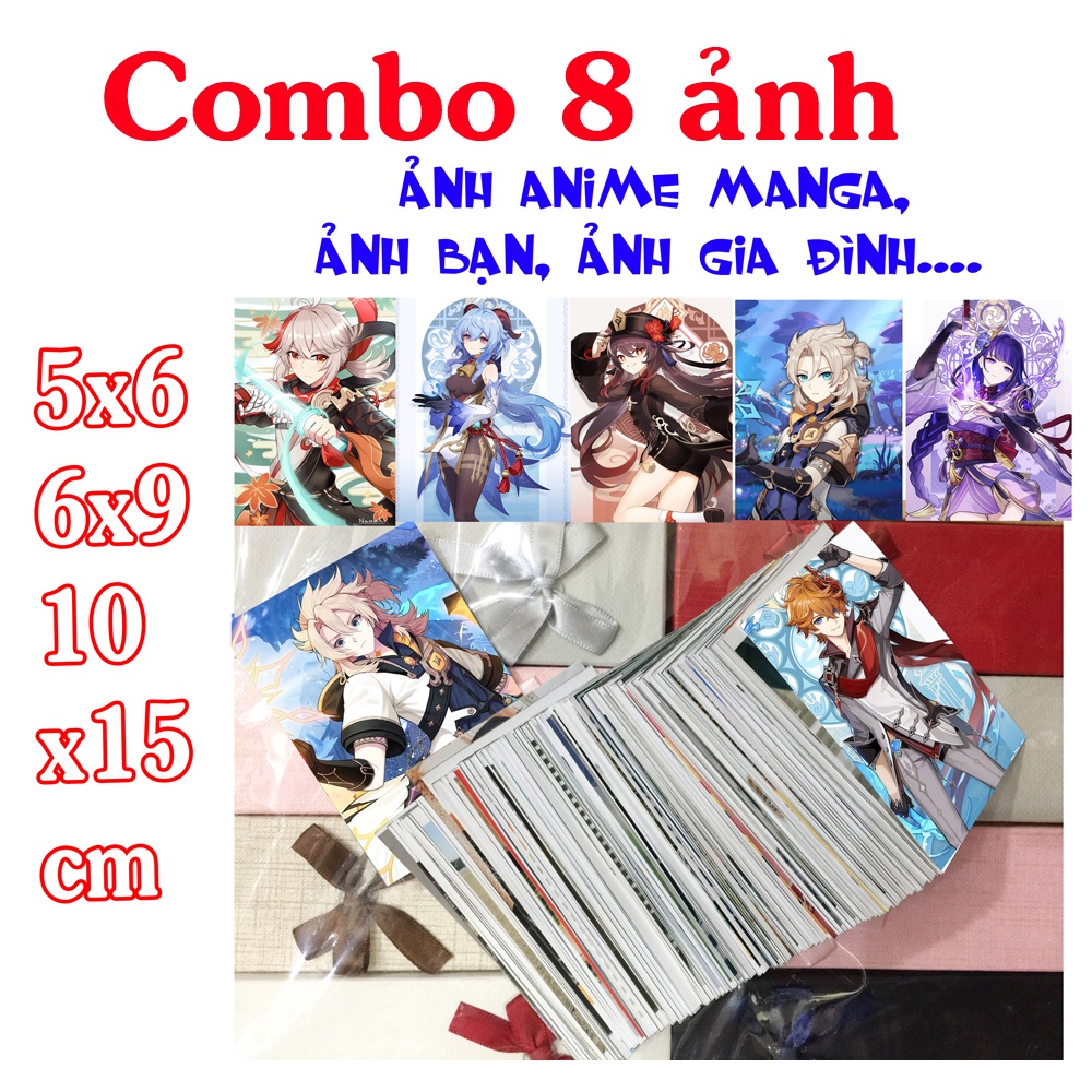 in ảnh theo yêu cầu combo 8 ảnh sticker hu tao eula Chongyun raiden shogun Kaeya Razor Tartaglia kazuha Genshin Impact