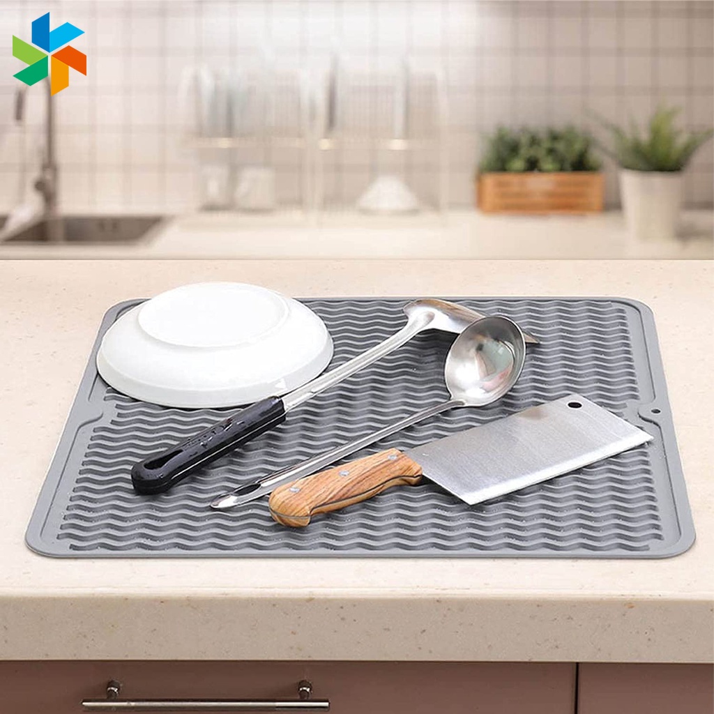 Silicone Thảm Silicon Lót Chén Dĩa Ráo Nước Cách Nhiệt Jp6