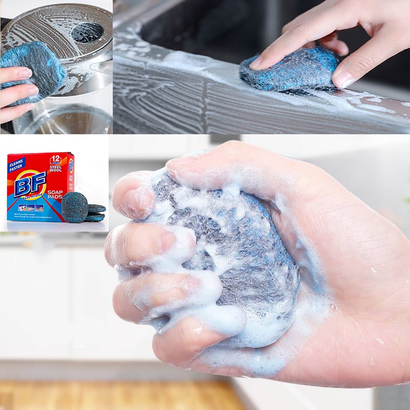 Dụng Cụ Rửa Chén Hình Quả Bóng Bằng Sợi Thép Có Bột Xà Phòng