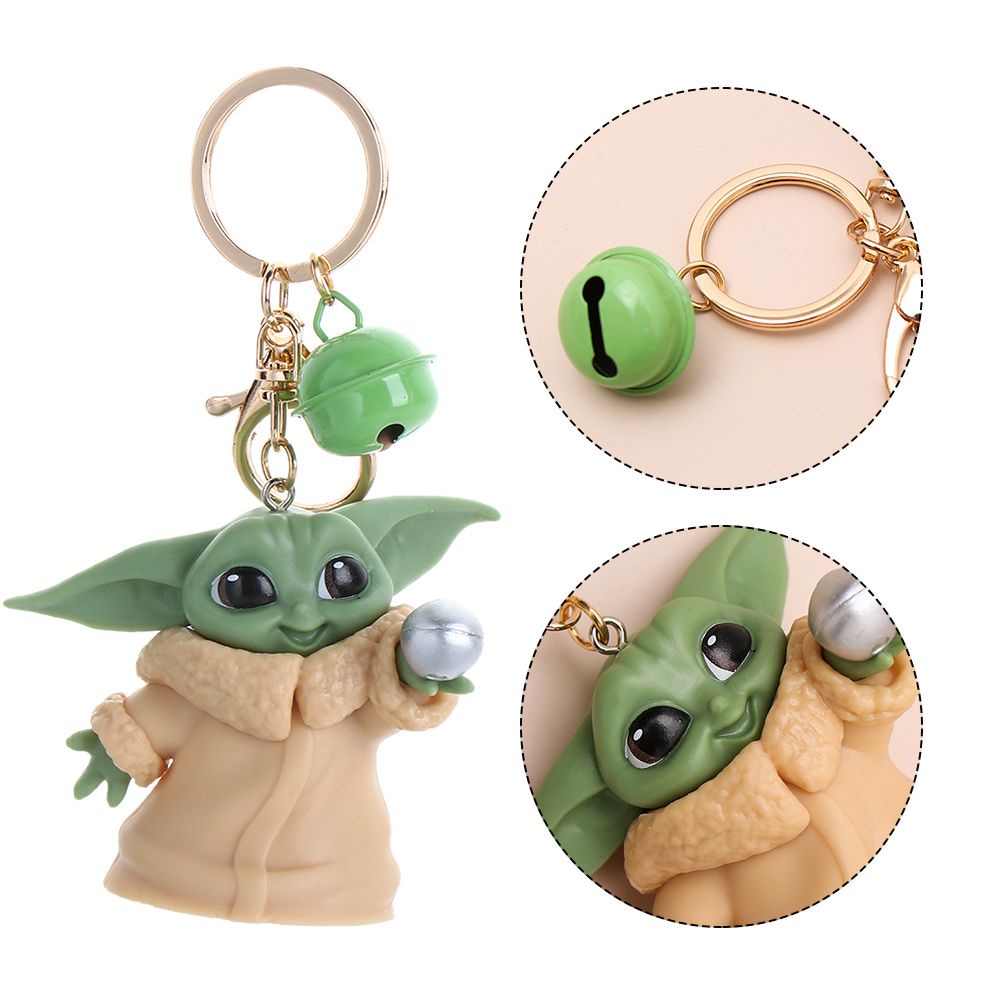 Móc khóa phối hình Baby Yoda trong phim Star Wars dễ thương