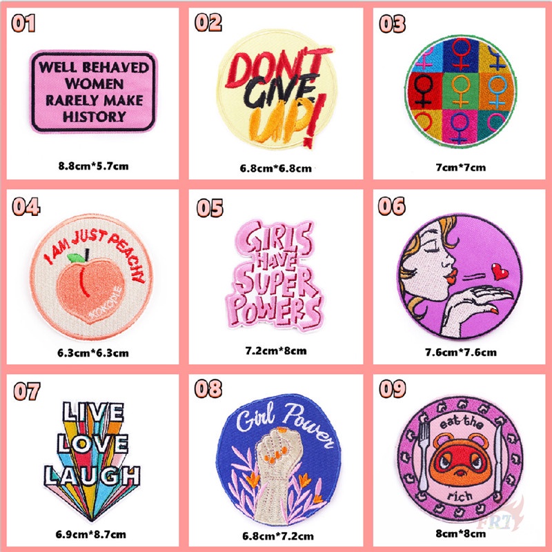 ☸ Sticker Ủi Thêu Hình Chữ Tiếng Anh Độc Đáo ☸ 1 Sticker Ủi Thêu Hình Huy Hiệu