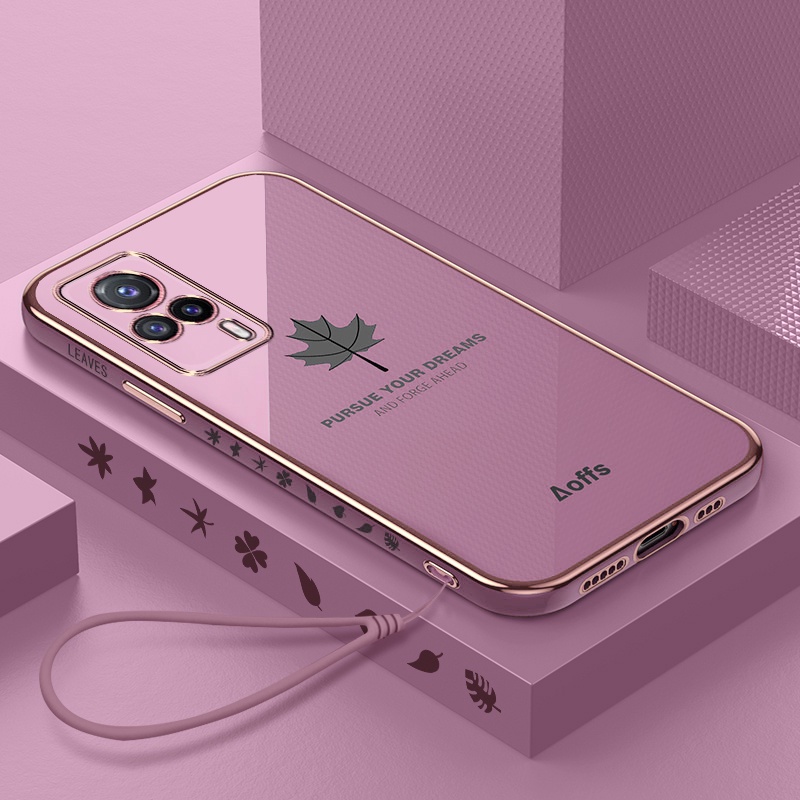 Ốp Điện Thoại Mềm Chống Sốc Họa Tiết Lá Phong Cho Vivo Z6 Vivo Y77 Vivo Y35 vivi Y02S 4G 2022 Vivo Y97 Vivo Y76S