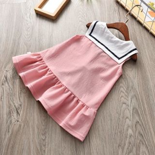 Áo váy 3 lỗ thủy thủ bé gái