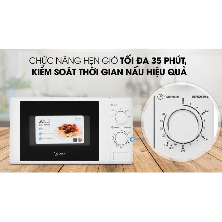 [Mã ELHADEV giảm 4% đơn 300K] Lò Vi Sóng Midea MO-MM2019B 20 Lít - Hàng Chính Hãng, Bảo Hành 12 Tháng