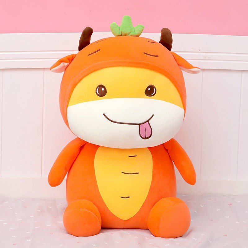 Gấu bông nhỏ thú nhồi bông cute bò sữa hoa quả mini giá rẻ kích thước 35cm