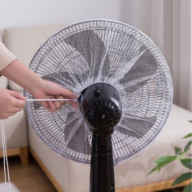 Lưới Bọc Quạt Bảo Vệ Giữ An Toàn Cho Bé Hình Thù Ngộ Nghĩnh Trang Trí Quạt Có Dây Rút Tiện Lợi