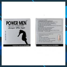 Bao cao su Power Men Cá Ngưa Xám –Bcs cao cấp Hộp 12 bao /kéo dài thời gian