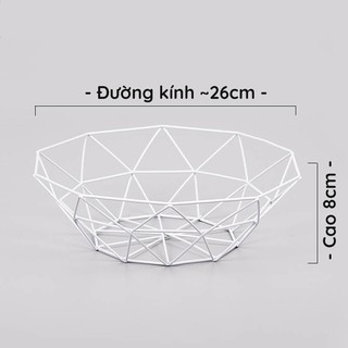 Rổ sắt đựng trái cây hình học