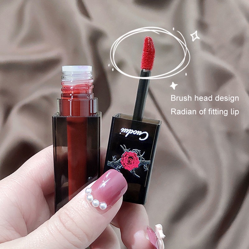 ✨✨Son Môi Đất Sét Không Phai Không Dính Thành Cốc Màu Trắng Mờ Tiện Dụng
