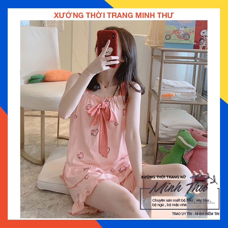 Bộ mặc nhà 2 dây - chất liệu thun sữa mềm - thời trang mới ( mã BC-06 )