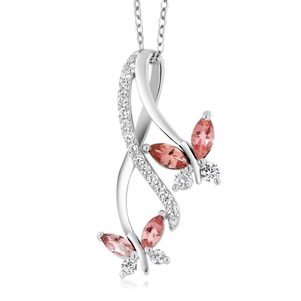 Vòng cổ Mặt Hình Bướm Đính Đá Zircon Đơn Giản Thời Trang Cho Nữ