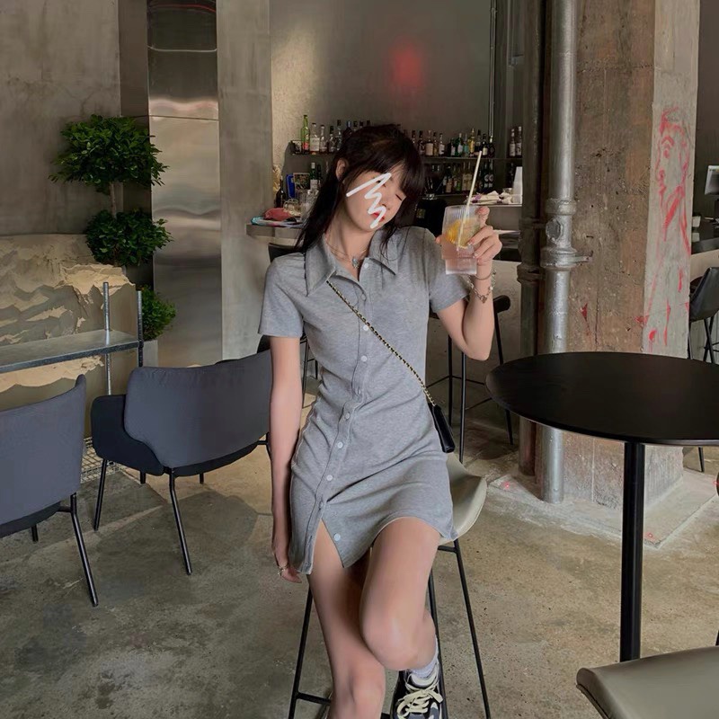 Váy cổ bẻ cúc RUBY Chất bo hàng dầy, lên from chuẩn đẹp, phong cách trẻ trung cá tính