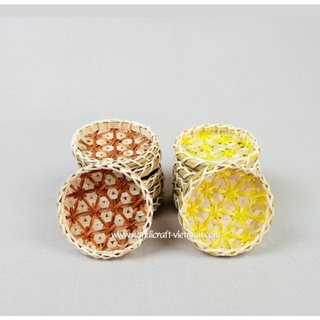 Tấm mây tre đan mẹt tre hoa thị size 10cm đẹp
