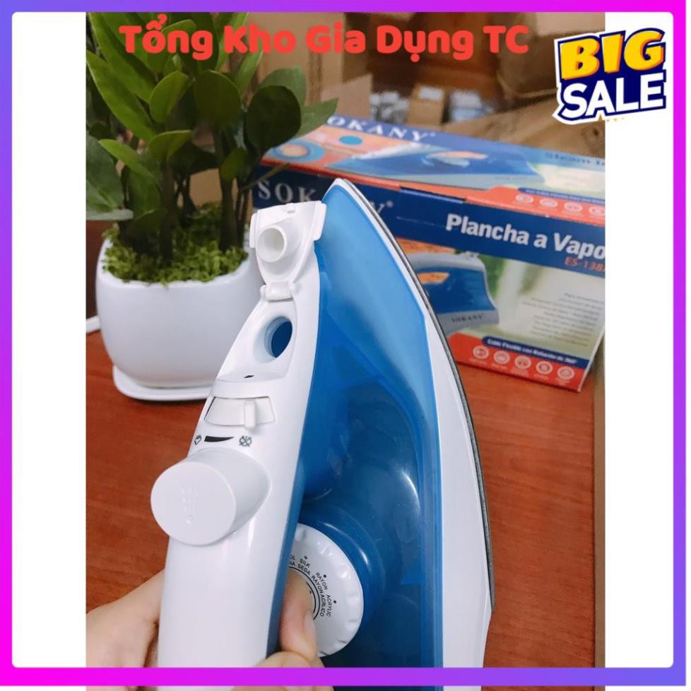 Bàn là khô phun nước, bàn ủi khô phun nước 2 in 1 Sokany Steam Iron model ES-138A công suất 1400W