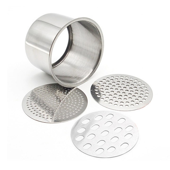 Dụng cụ nghiền khoai tây, ép củ quả, làm bún mì 3 vỉ khuôn inox 304