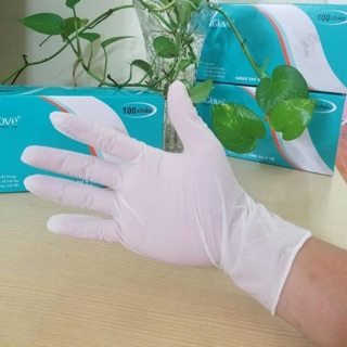 10 đôi găng tay y tế cao su có bột ( túi bóng kính)