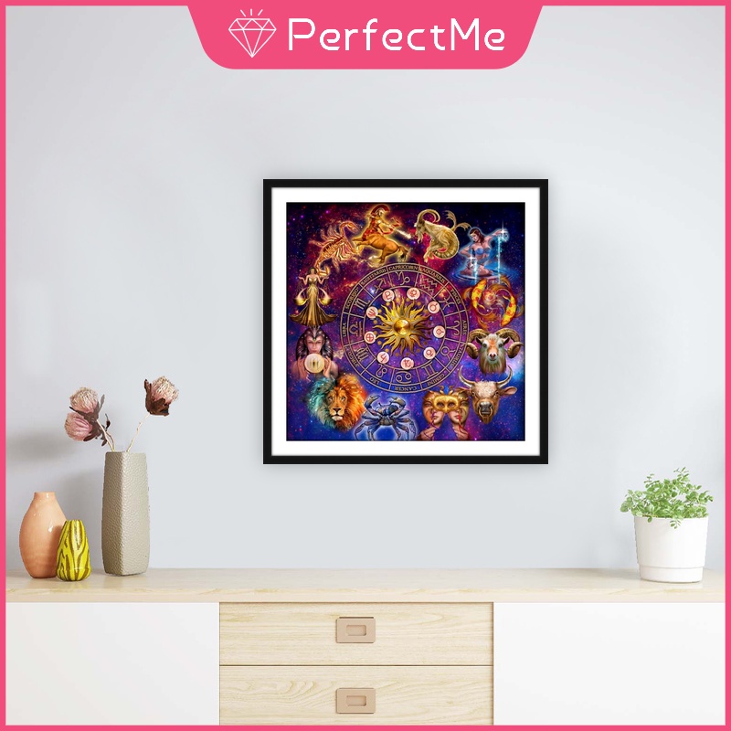 Tranh Đính Đá 5D Tự Làm Hình Mười Hai Chòm Sao Trang Trí Nhà Cửa