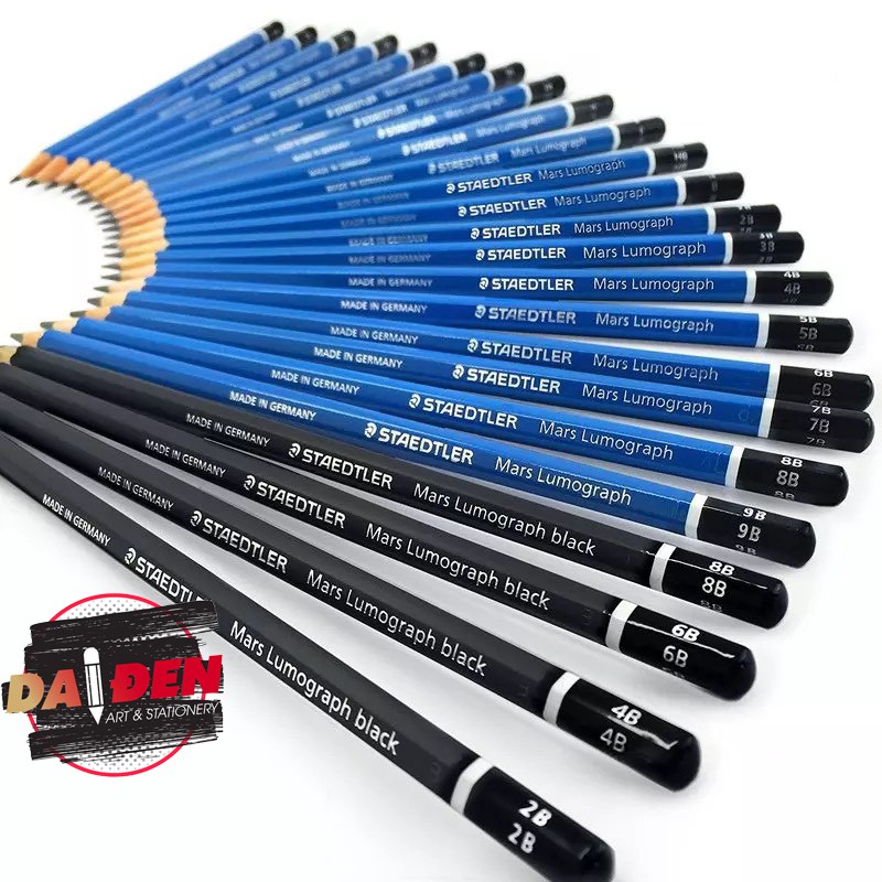 [DA ĐEN] Bộ chì phác thảo Staedtler 6/12/20/24 độ đậm cao cấp