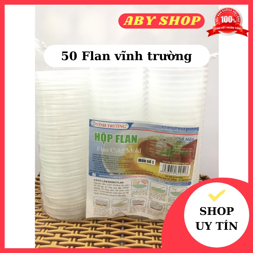 50 Flan vĩnh trường số 1 ⚡ MẪU MỚI ⚡ hộp làm bánh flan tròn chịu nhiệt cực tốt