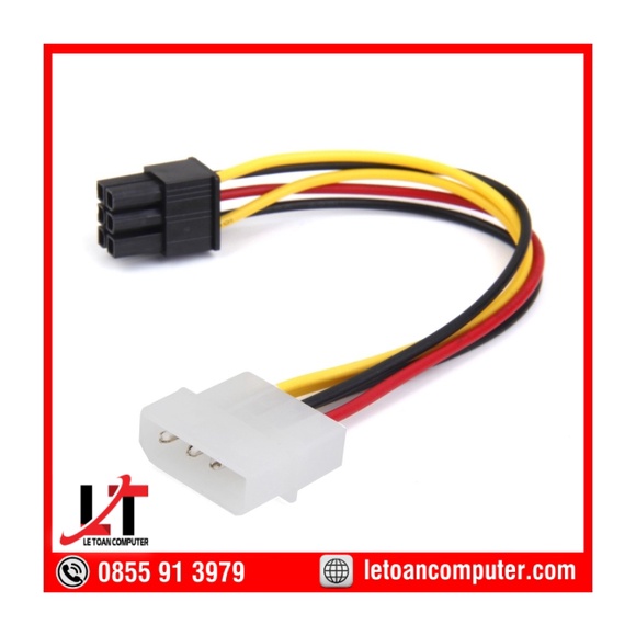 Cáp chuyển nguồn Ata 4 pin sang 6 pin cho card màn hình
