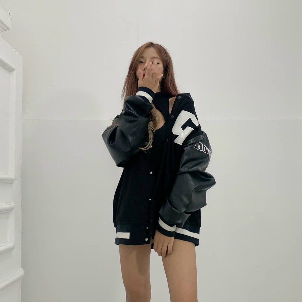 Áo Khoác Bomber Jackets in GONZ Kiểu Dáng Unisex Nam Nữ Form Rộng Ulzzang