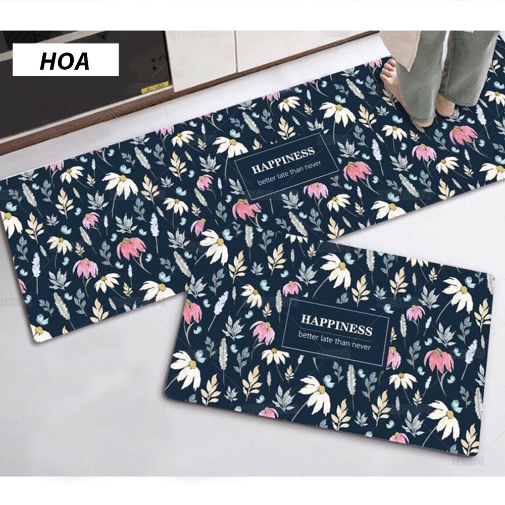 Thảm Bếp Bộ Trải Sàn Nhà Dài Cao Cấp Đẹp Dày Dặn Chống Trơn Trượt Thấm Hút Nhanh: 40x60cm và 40x1m2 KiMi
