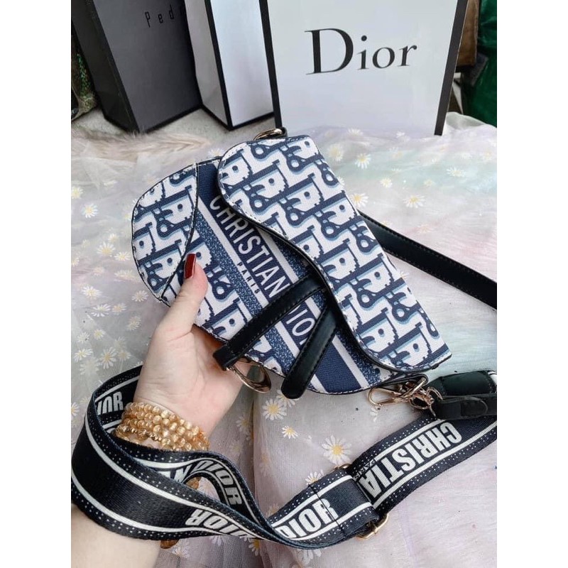 Túi D.i.o.r Yên Ngựa Thổ Cẩm Size 22 | BigBuy360 - bigbuy360.vn