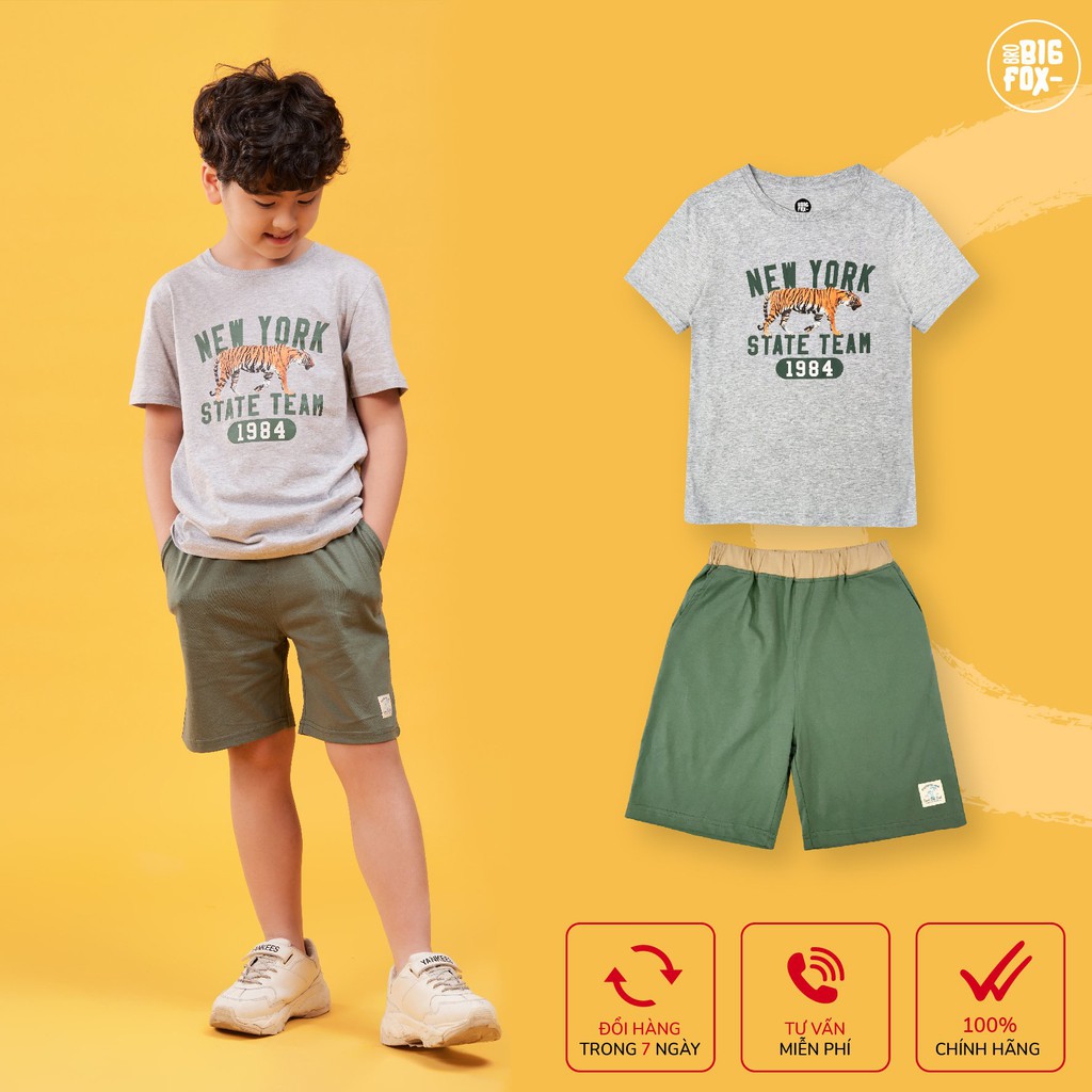 [MÃ BIGFBIF10 GIẢM 10K] Bộ Bé Trai Bigfox, Bộ Cộc Tay Cho Bé Chất Cotton Size Đại Nhiều Hình In, Mã Xuất 0011D