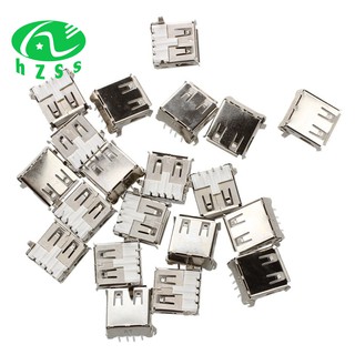 Set 20 Giắc Cắm Usb Loại A 4-pin Dip Góc Phải H4