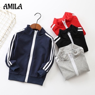 Áo khoác cardigan AMILA cổ đúng có khóa kéo thời trang Hàn Quốc cho trẻ em