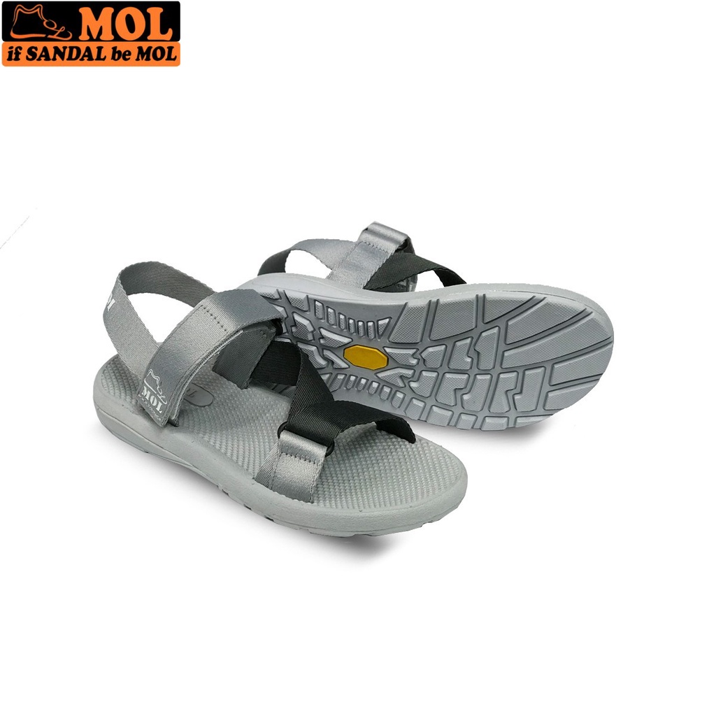 Giày Sandal MOL Nam Nữ Quai Chéo Đế Cao Su Quai Dù Đi Học Đi Làm Đi Chơi Mã MS1166