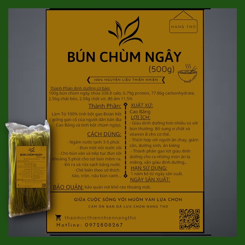 ĐẶC SẢN BÚN GẠO LỨC CHÙM NGÂY CAO BẰNG GIẢM CÂN - 1000gr EAT CLEAN