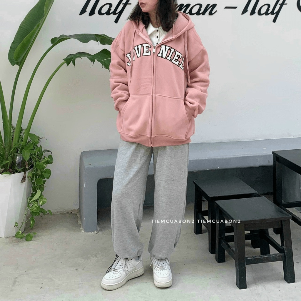 ÁO KHOÁC HOODIE JUVE NIEL CÓ DÂY KÉO THỜI TRÀNG SÀNH ĐIỆU SIÊU CUTE DỄ THƯƠNG PHONG CÁCH