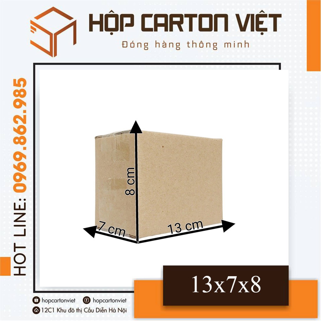 12x7x8 Combo 150 thùng carton ( Freeship  Hà Nội )
