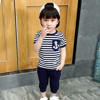 Set áo thun cotton và quần lửng mùa hè cho bé trai