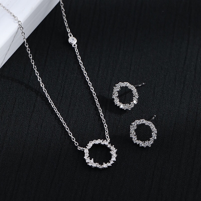 Khuyên tai bạc nữ AURA, bông tai tròn đính đá huyền thoại biển xanh-AURASILVER-KT08