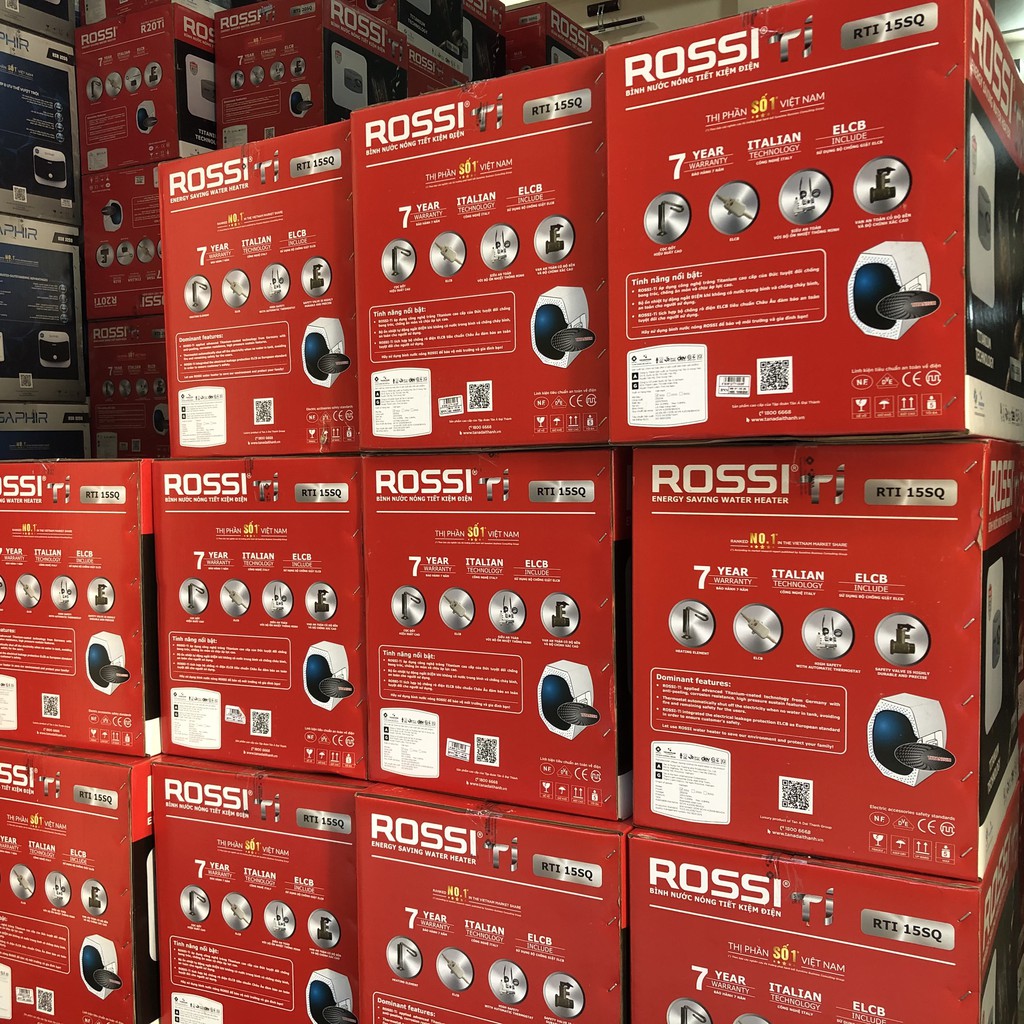 Binh Nóng Lạnh ROSSI, RTI30SQ Chống giật, chống bám cặn