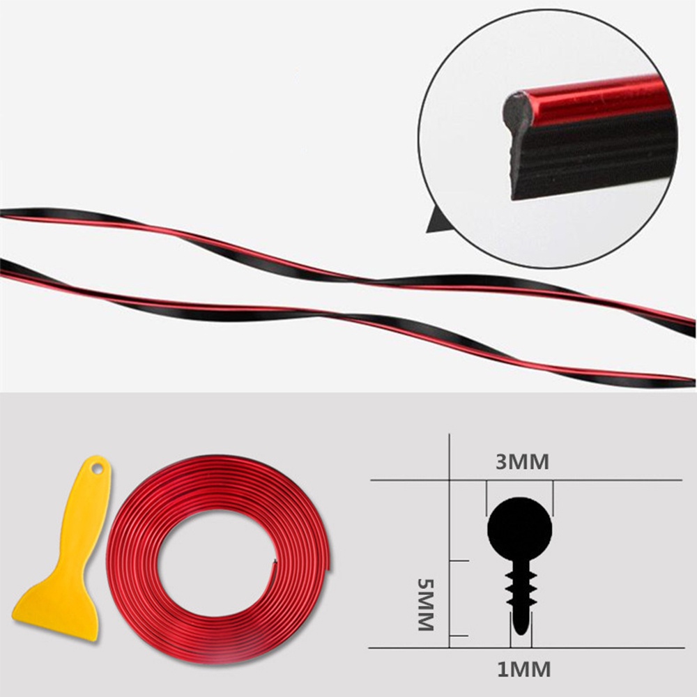 5M Nẹp Viền Trang Trí Nội Thất Ô Tô Xe Hơi Nẹp viền mạ crom trang trí trang trí rãnh viền nội thất xe hơi cuộn