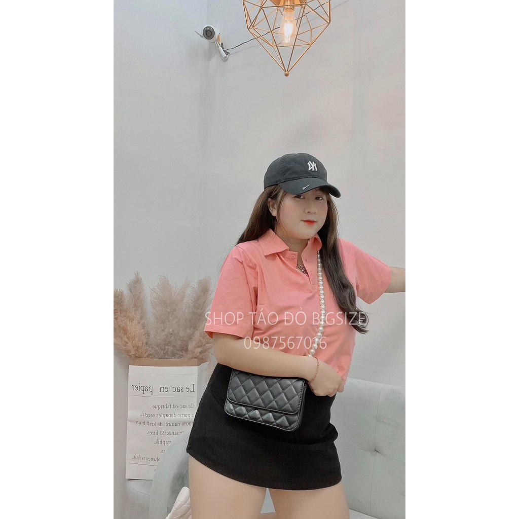 (TÁO ĐỎ BIGSIZE 55-90KG) ÁO THUN NỮ POLO CROPTOP SIÊU XINH ĐỦ MÀU DỄ PHỐI  ( ẢNH THẬT SHOP CHỤP 100%) 🥰🥰🥰 | BigBuy360 - bigbuy360.vn