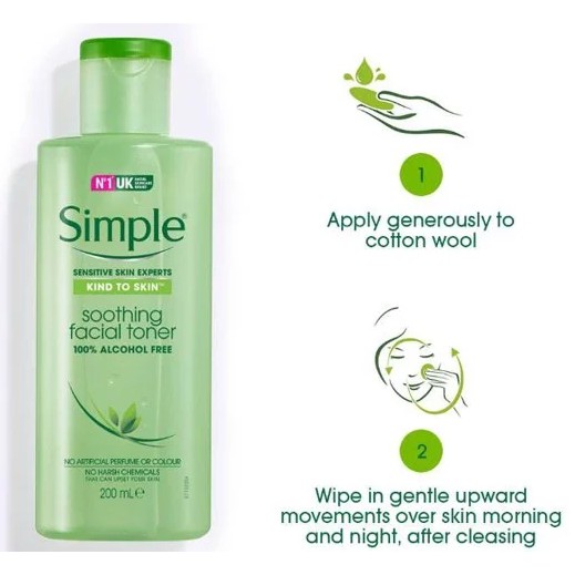 Nước Hoa Hồng Simple Dành Cho Da Nhạy Cảm - Simple Kind to Skin Soothing Facial Toner 200ml