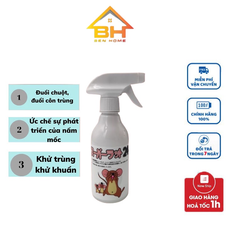 Dung dịch Xịt Đuổi Chuột SAMURAI CARE Hương Bạc Hà dùng cho ô tô và gia đình