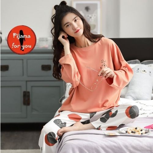 Đồ Ngủ Thun Cotton Chất Đẹp Mặc Nhà Thu Đông Dáng Rộng Đủ Size