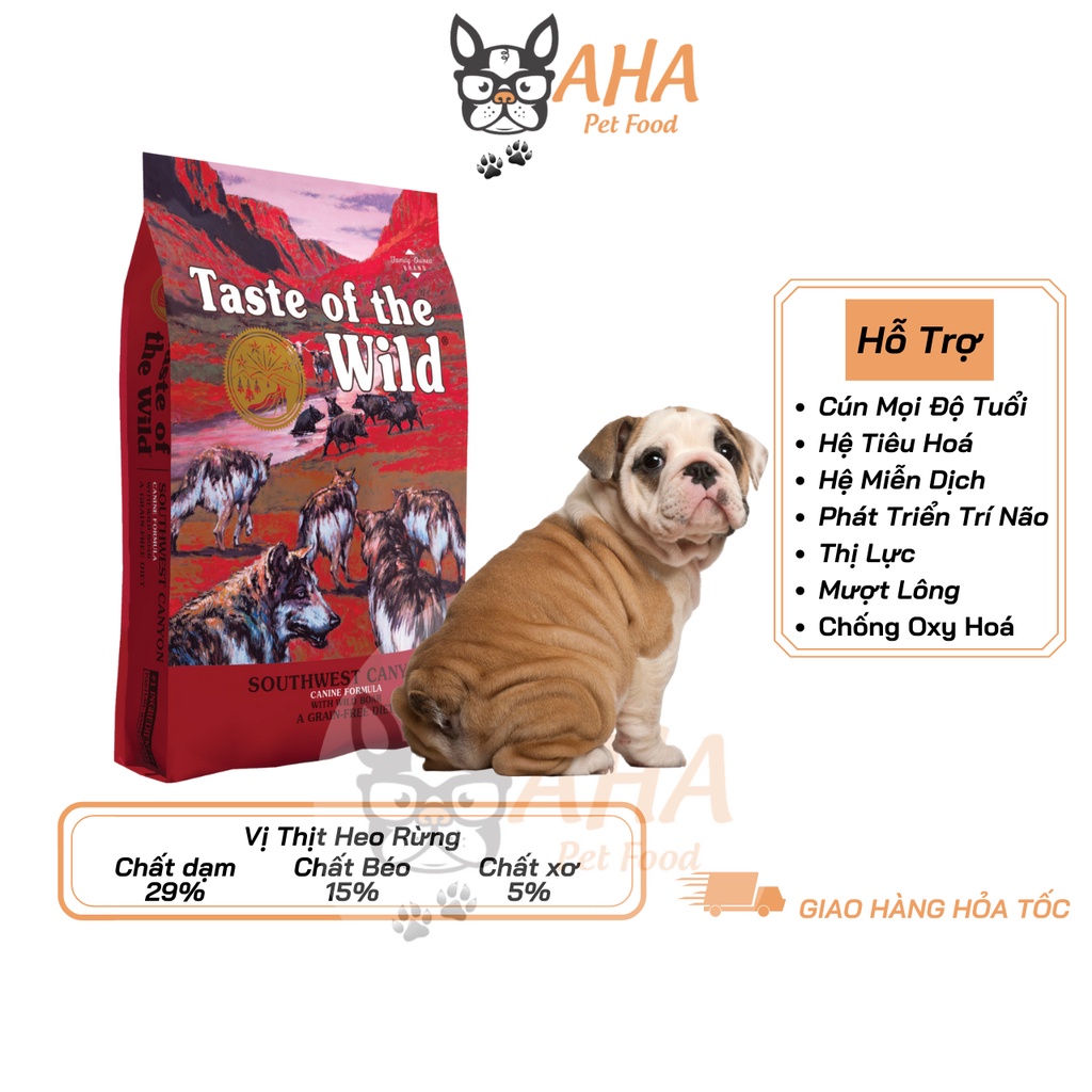Thức Ăn Cho Chó Bull Anh Taste Of The Wild Bao 500g - Heo Rừng, Trái Cây, Rau Củ Quả