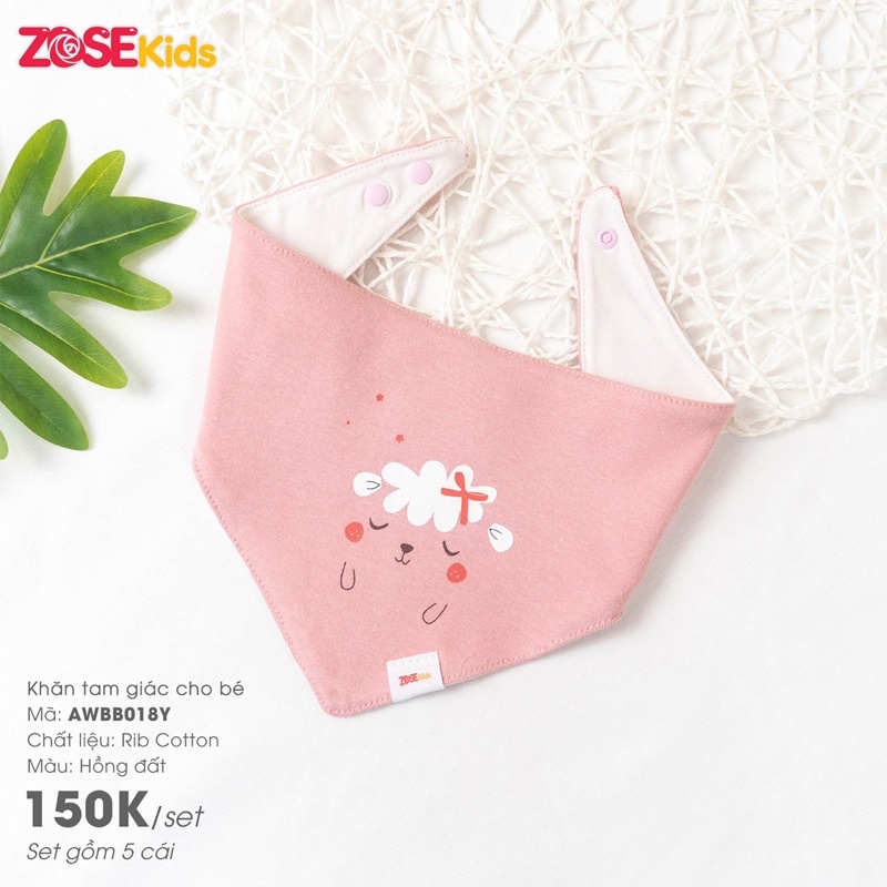 Khăn/Yếm tam giác cotton Zose kids đủ mẫu xinh yêu