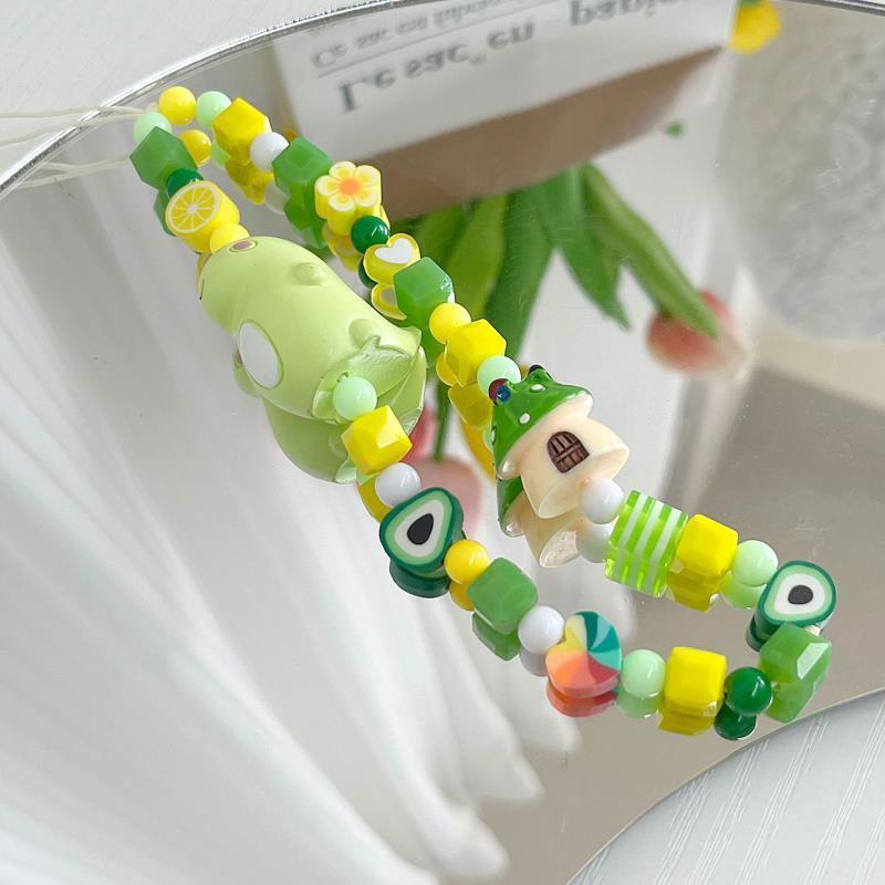 Mobile Dây Đeo Điện Thoại Xâu Hạt Hình Khủng Long Dễ Thương